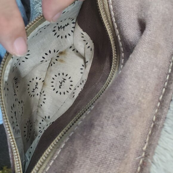 Myra Bag Purse Womens Upcycled Hair-On Leather & Cotton Canvas Sling Bag *Read* - Picture 11 of 12